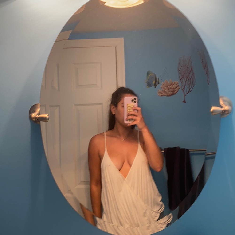 White tank top with low cut front